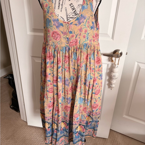 Spell Floral Dress in Pink and Blue Medium EC - Picture 2 of 10